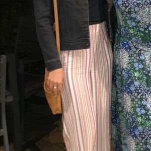 Pink and purple stripped wide leg pants